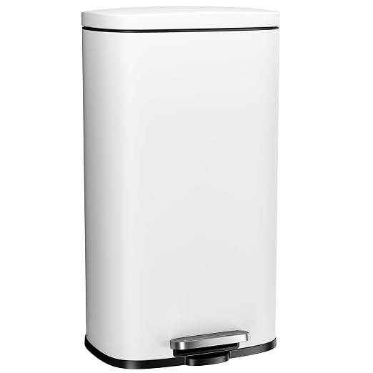 Arlopu13.2 Gallon Step Trash Can, Stainless Steel Garbage Bin, Soft-Close by Arlopu