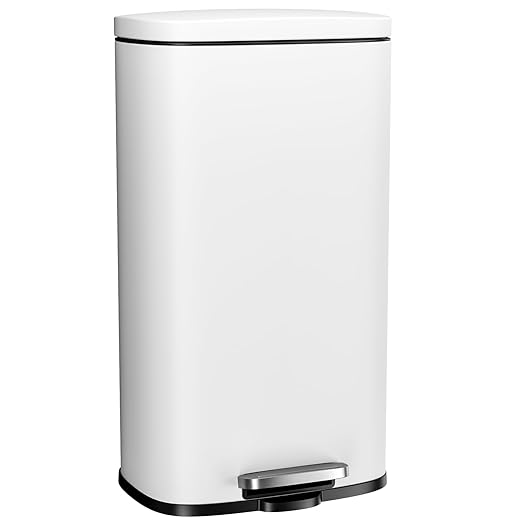 Arlopu 8 Gallon Step Trash Can, Stainless Steel Garbage Bin, Soft-Close Rubbish by Arlopu