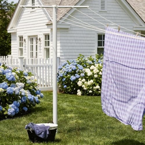 Household Essentials Mega Outdoor Clothesline T‑Post, Galvanized Steel Single...