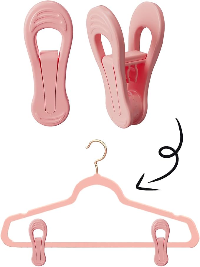 Pink Hangers Clips 60 Pack, Clothes Pins - Image 3