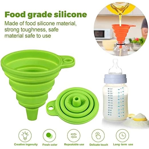 Kitchen Funnel Set – 3 Pack Silicone Funnels - Image 2