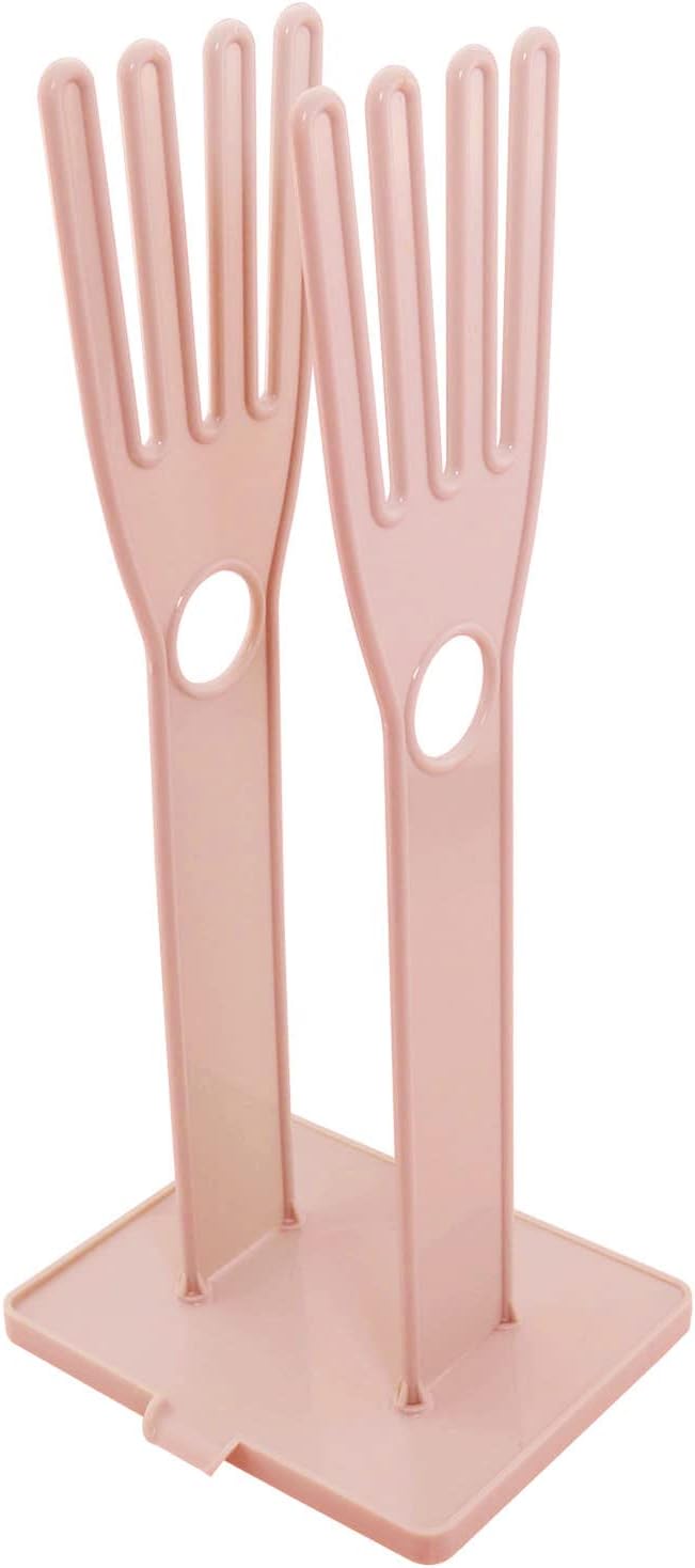 Pink Color Gloves Stand 15x12x34cm Kitchen Multifunctional Rubber Gloves Drain by Unknown