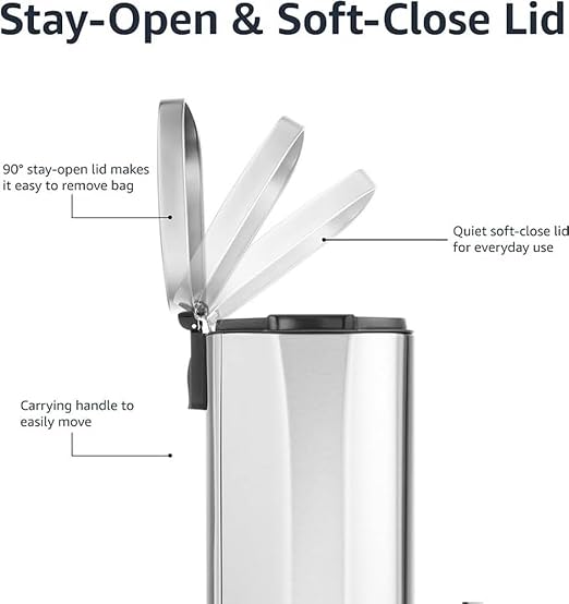 Amazon Basics Smudge Resistant Rectangular Trash Can - Image 3
