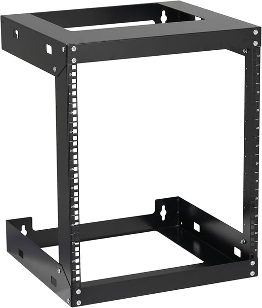 12U Wall Mount Rack Open Frame 19 Inch Server Equipment 2 Post Network Cabinet by Tedgetal