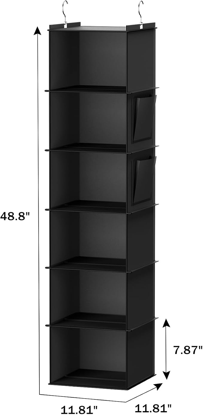 YOUDENOVA Hanging Closet Organizer, 6-Shelf Closet Hanging Storage Shelves - Image 3