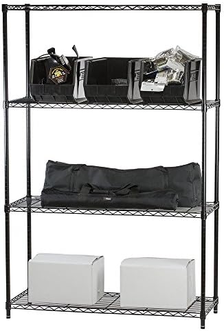 SI Shelving Inc. 8" d x 48" w x 72" h Black Wire Shelving with...