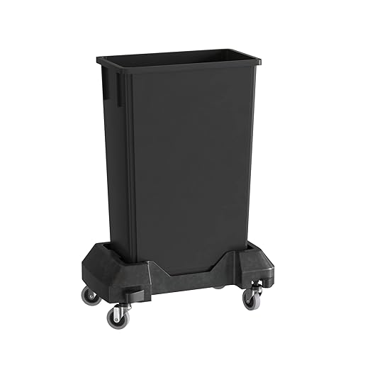 23 Gallon Black Slim Jim Trash Can by Krollen+Industrial