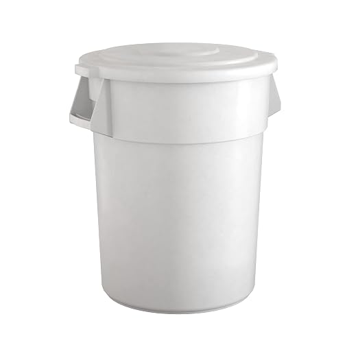 55 Gallon White Round Commercial Trash Can by Krollen+Industrial