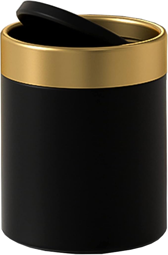 Mini Trash Can with Lid, Metal Small Tiny Mini Trash Bin Can, Mini Countertop - Image 2