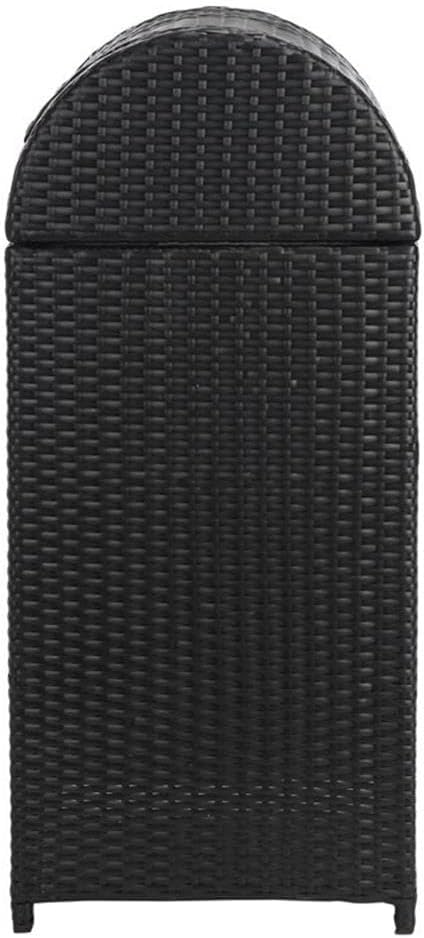 Safavieh Outdoor Collection Serapis Black Wicker Trash Bin - Image 9