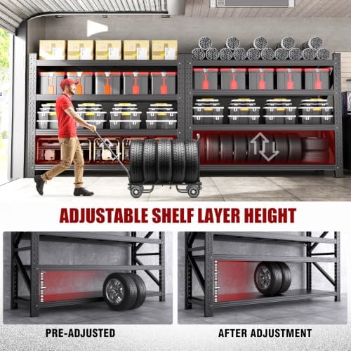 5000LBS Heavy Duty Storage Shelves, 59"W Adjustable Garage Shelving Unit...