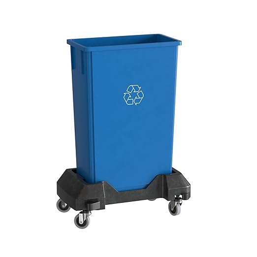 23 Gallon Blue Recycle Slim Jim Trash Can by Krollen+Industrial