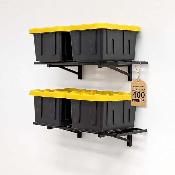 StoreYourBoard 2-Pack Heavy Duty Wall Shelves – Wall-Mounted Garage Storage by StoreYourBoard
