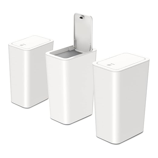 N. NETDOT 3 Pack 2.6 Gallon / 10L Bathroom Trash Can by NNETDOT