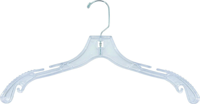 NAHANCO 17" Clear Heavyweight Plastic Bridal Hanger, 100 Pack