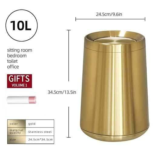10 L/3 Gallen, Brushed Stainless Steel Garbage Can - Image 8
