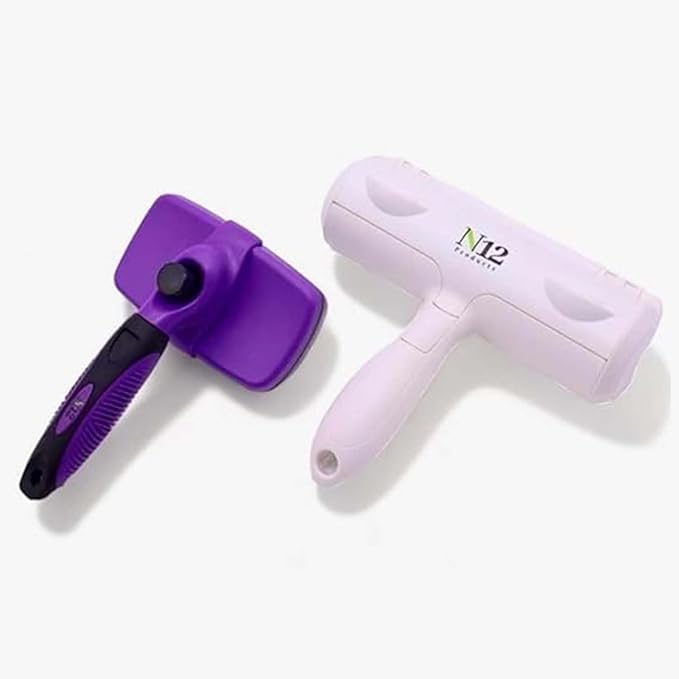 N12 Cat, Dog Hair Remover/Lint Roller and Grooming Hair Bush Combo – Pet Fur by IndianHumanHairExtentions