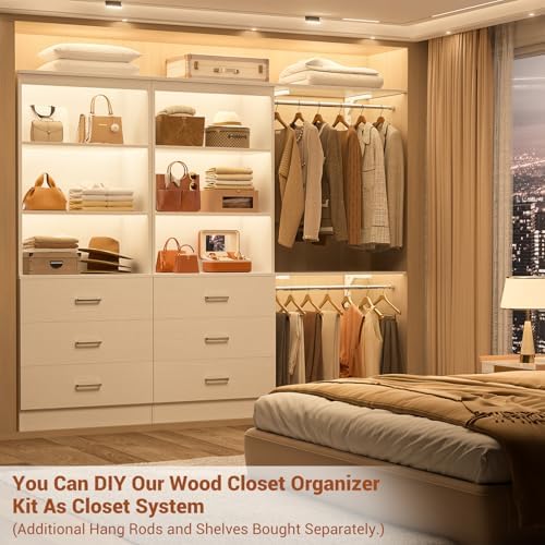 Aheaplus 23.6" Closet Drawers System, Closet System with 3 Drawers, White