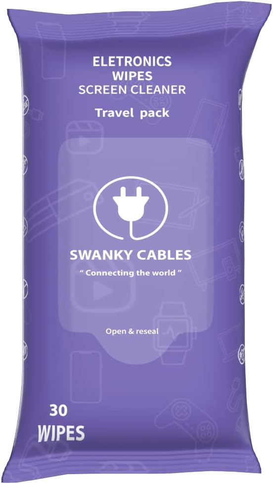 Screen Cleaner Wipes: Electronic Wipes by SWANKYCABLES