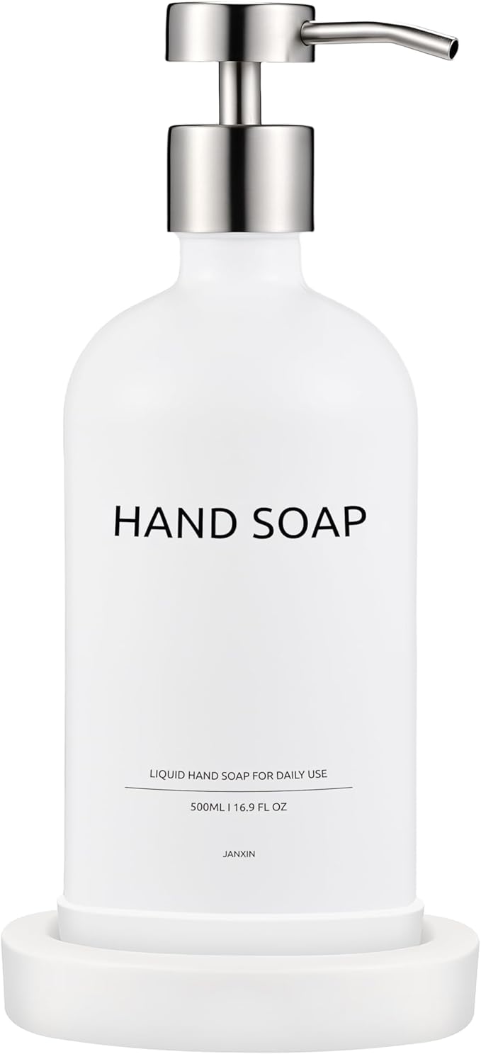 Glass Soap Dispenser Set by Janxin, Bathroom Soap Dispenser Set by Janxinmakeyouloveyourhome