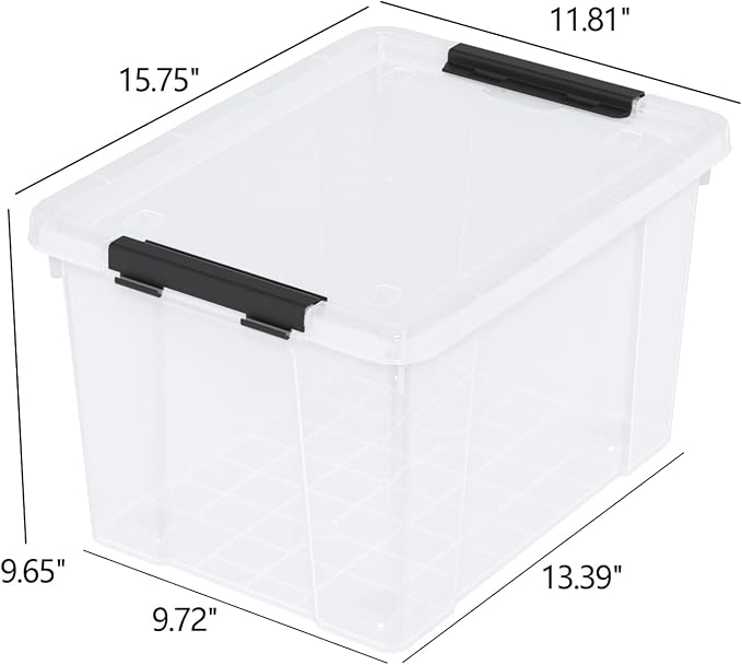 22 Qt Latching Storage Box, Stackable Bin - Image 2