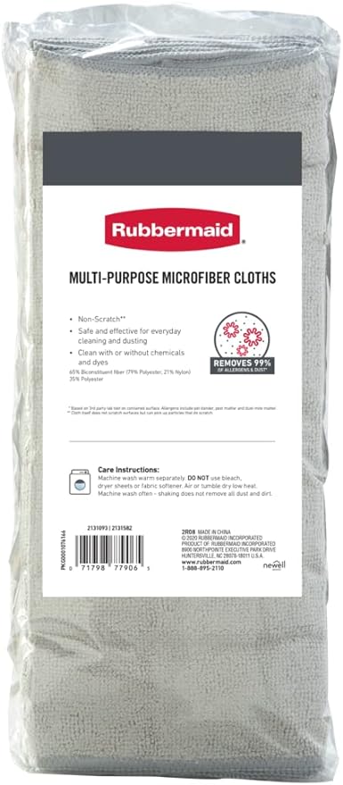 Rubbermaid Microfiber Cloth Towels 24 Pack 14"x14" Non-Scratch Reusable/Washable - Image 3