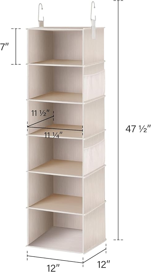 StorageWorks 6-Shelf Hanging Closet Organizer, Hanging Shelves - Image 3