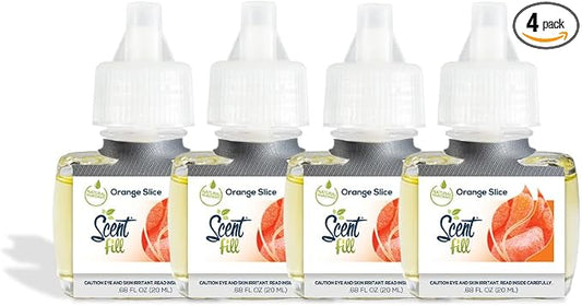 Scent Fill Orange Slice Plug in Air Freshener, 4 Scented Oil Refills by ScentFill
