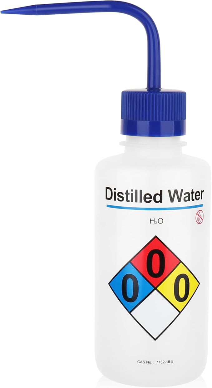 Distilled Water Wash Bottles, Narrow Mouth, Self-Venting Safety Wash Bottles by LABINVO