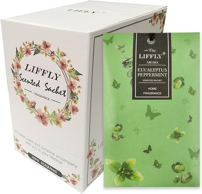 14 Packs Eucalyptus Peppermint Scented Sachets Bag fit Drawers and Closets Long by LIFFLY