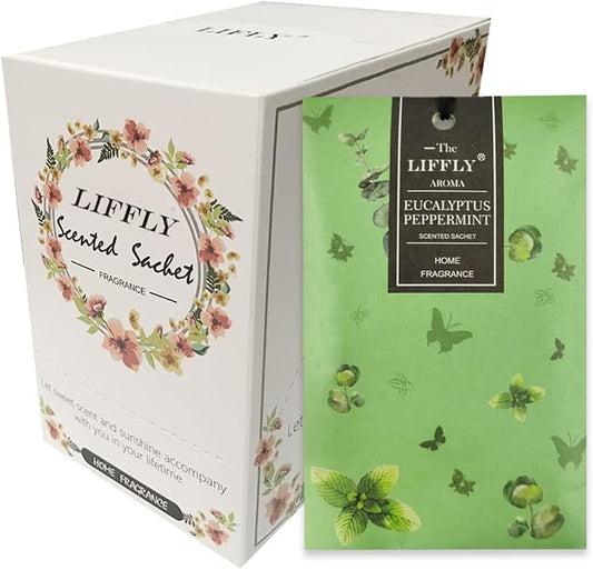 14 Packs Eucalyptus Peppermint Scented Sachets Bag fit Drawers and Closets Long by LIFFLY