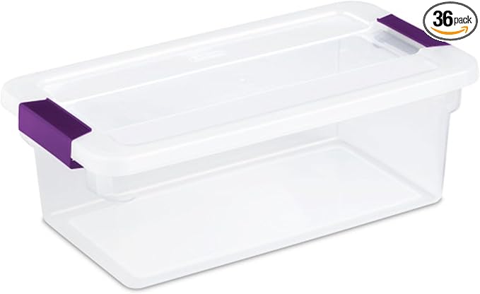 Sterilite 36-Pack ClearView Latch Box, Stackable Storage Organizer Bins by Sterilite