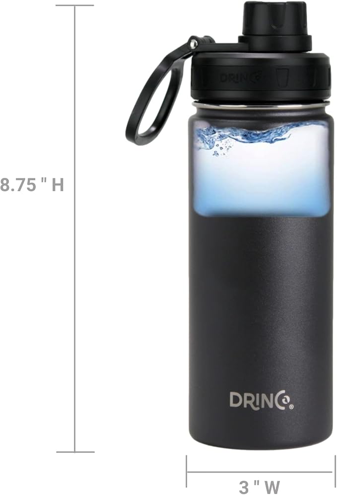 DRINCO Stainless Steel Water Bottle Spout Lid Vacuum Insulated Double Wall - Image 6