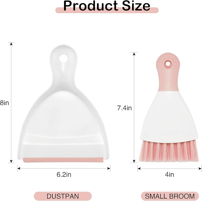 NACENA Mini Dustpan and Brush Set, Small Broom and Dustpan Set Dust Pan and - Image 2
