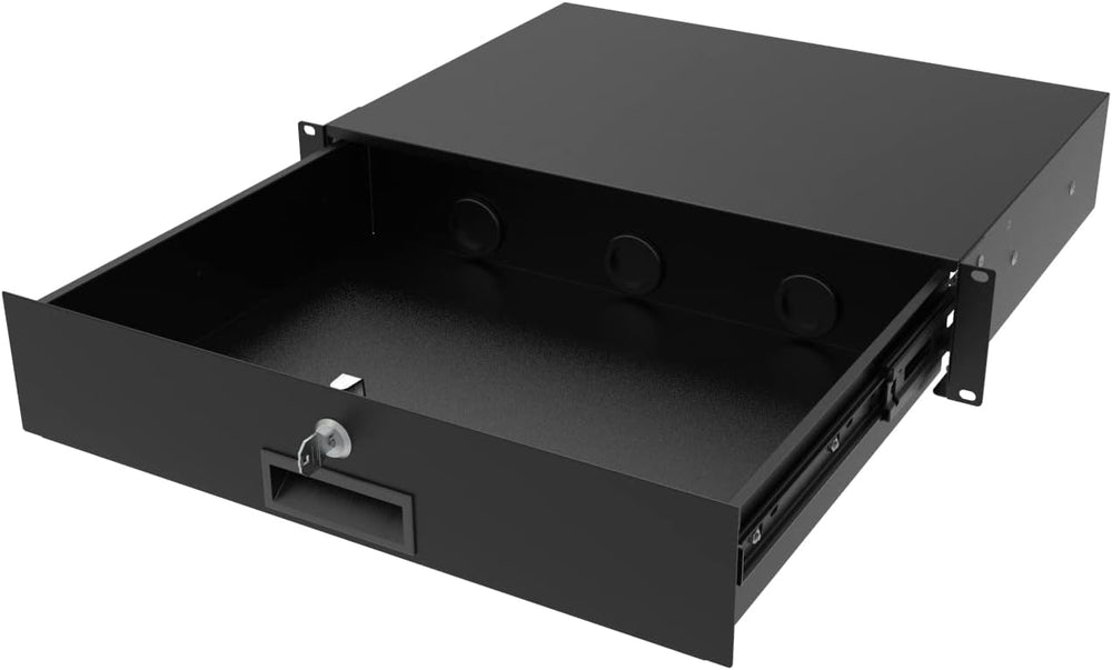 2U Server Cabinet Case 19 Inch Rack Mount Lockable Drawer