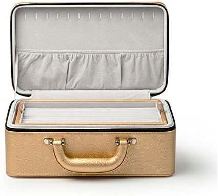 Oirlv Gold Leather Jewelry Box Handmade Travel Jewelry Organizer Storage Case...