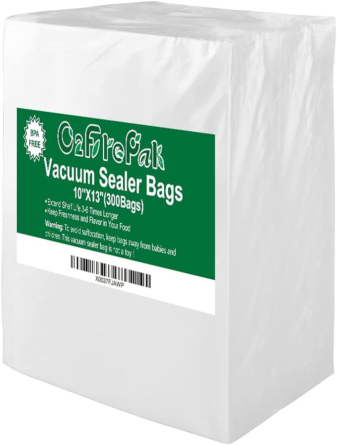 O2frepak 300 Count 10x13 Plus Quart Vacuum Sealer Bags by O2frepak