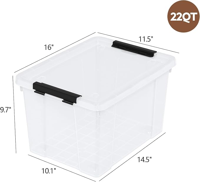 Zopnny 24 Quart Clear Plastic Storage Bin - Image 2