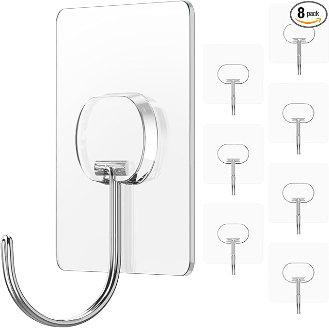 Large Adhesive Hooks for Hanging Heavy Duty Wall Hooks Self Adhesive Towel Coat by JINSHUNFA