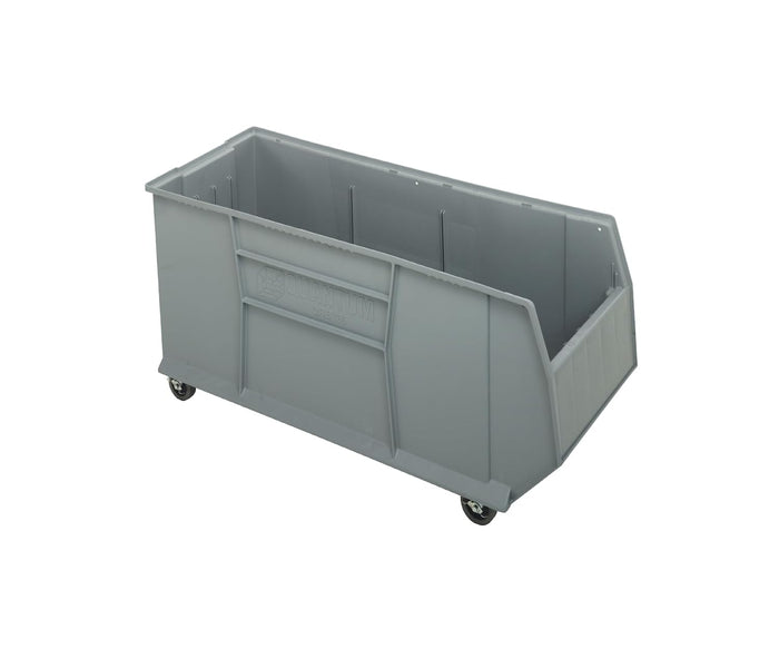 Quantum Storage Systems QRB176MOBGY Rack Bins Heavy Duty Part Organizer Gray Bins 42" L x 17" W x 21" H