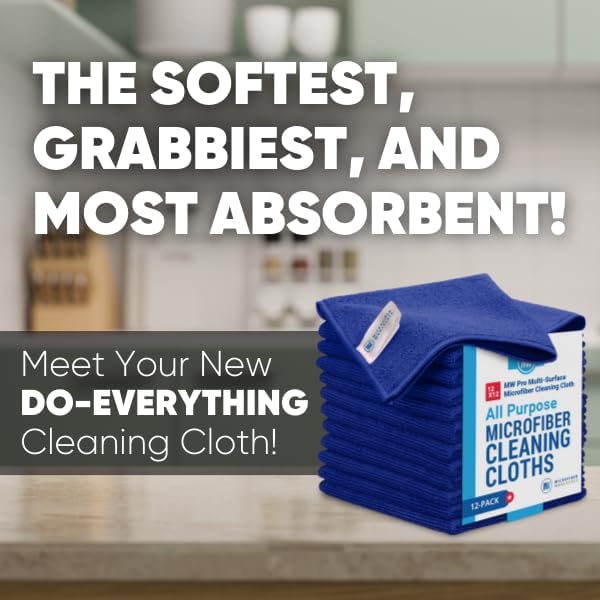 Microfiber Wholesale 12" x 12" MW Pro Multi-Surface Cleaning Cloths Dark Blue - Image 2