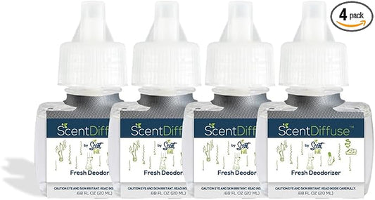 Scent Fill Fresh Deodorizer Plug in Air Freshener, 4 Scented Oil Refills by ScentFill