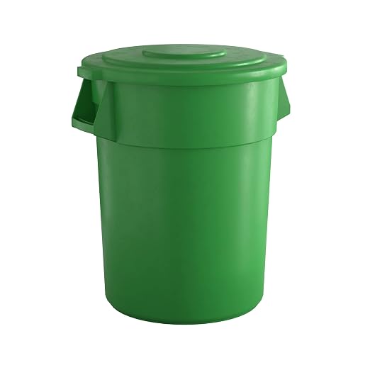 55 Gallon Green Round Commercial Trash Can by Krollen+Industrial