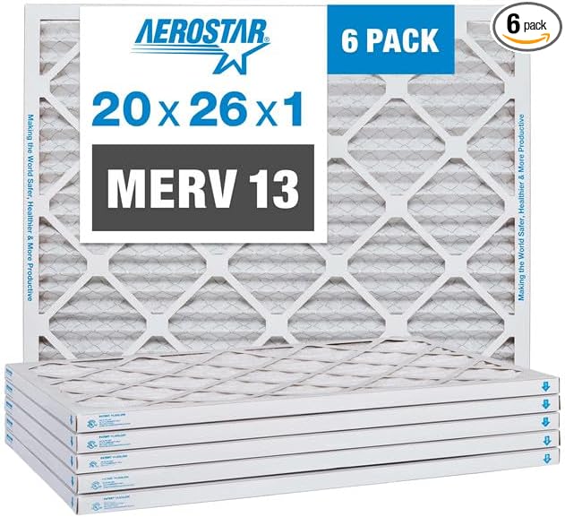 Aerostar 20x26x1 MERV 13-6 Count by AirFiltersDelivered