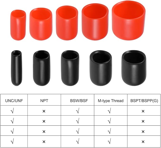 uxcell 20pcs Rubber End Caps 3/8" ID Vinyl Round Tube Bolt Cap Cover Thread - Image 5
