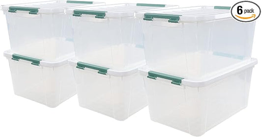 6-Pack 20 L Plastic Storage Box by Qskely