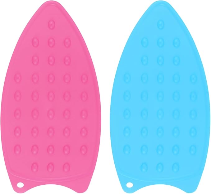 HARFINGTON 2pcs Silicone Iron Rest Pad, Fuchsia/Blue by HARFINGTON
