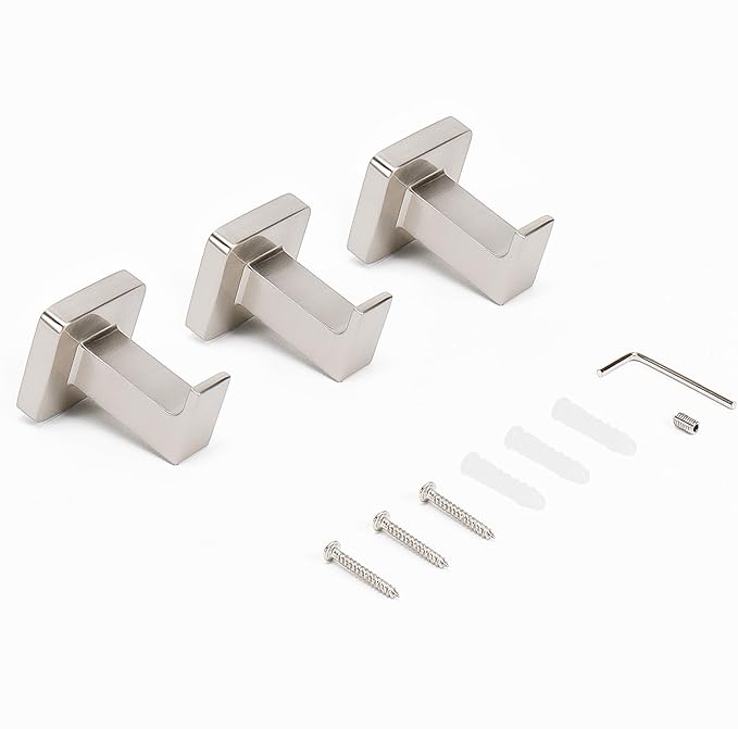 NearMoon Bath Towel Hooks -SUS304 Stainless Steel Square Clothes Robe Hooks - Image 9