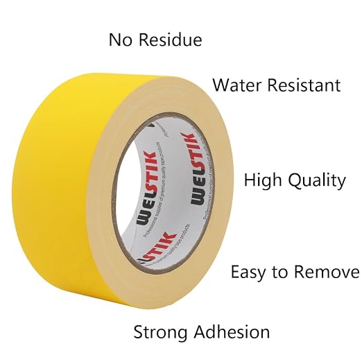 WELSTIK 2 Pack Gaffer Tape Yellow, Box-Sealing, Non-Reflective Easy to rip - Image 2