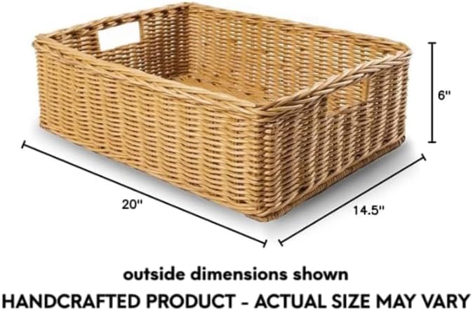 The Basket Lady Under The Bed/Basic Wicker Storage Basket, 20 in L x 14.5 in W - Image 7